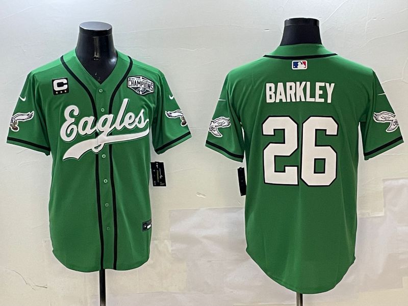 Men Philadelphia Eagles #26 Barkley Green three generations Jointly Name 2025 Nike Limited NFL Jersey style 19